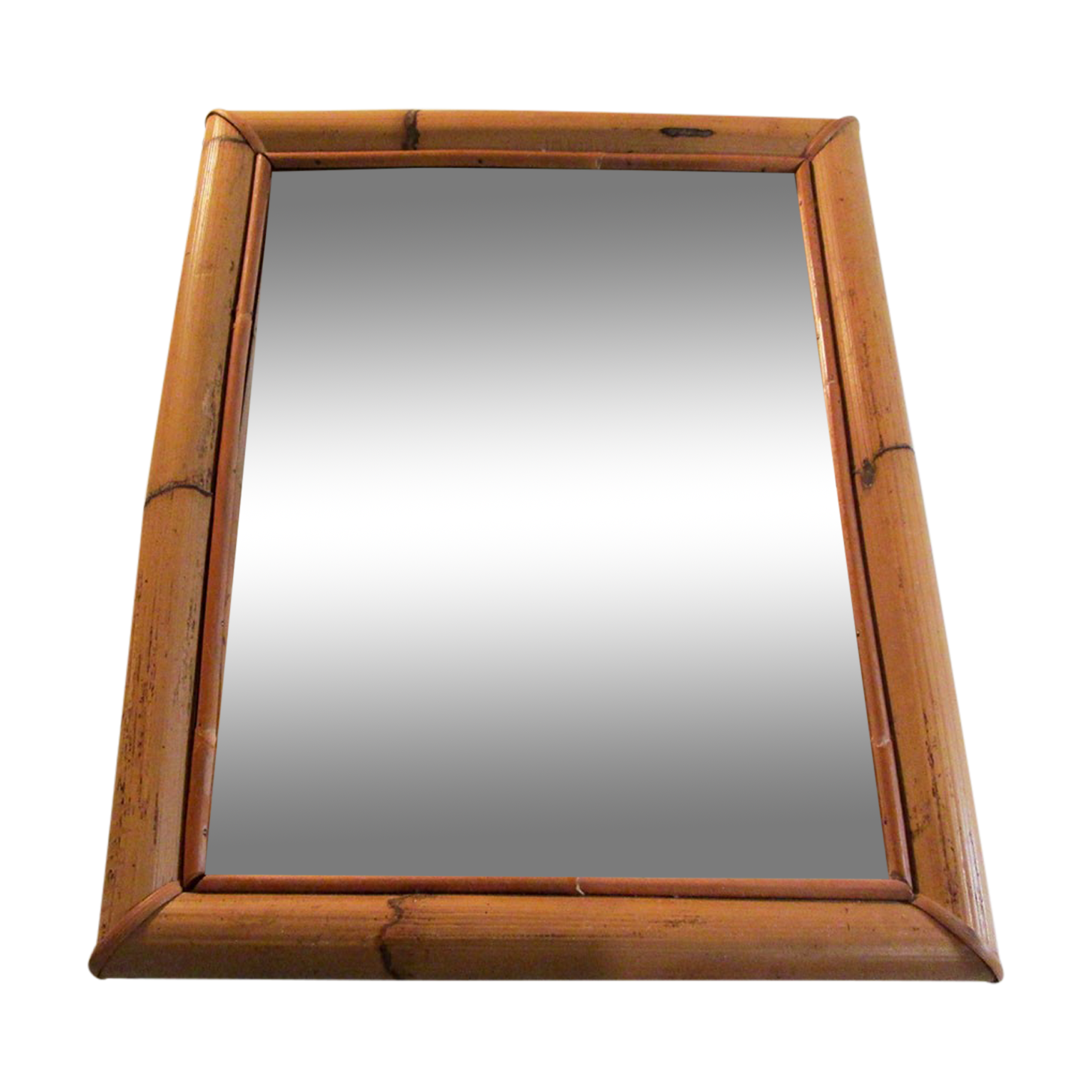 Miroir bambou et rotin vintage 38x48cm