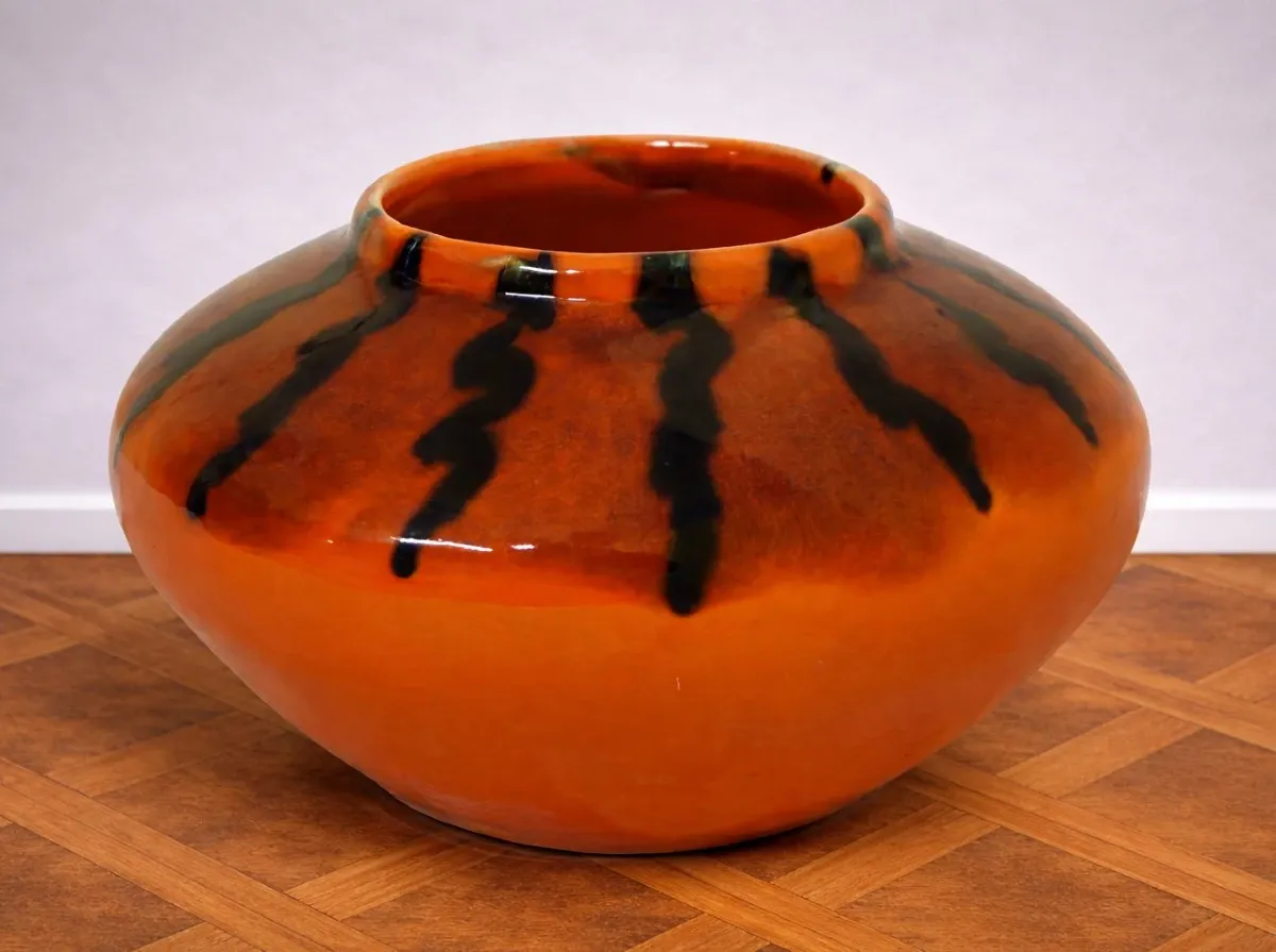 Ceramic vase signed CAMOS – Vallauris Beautiful glazed ceramic vase