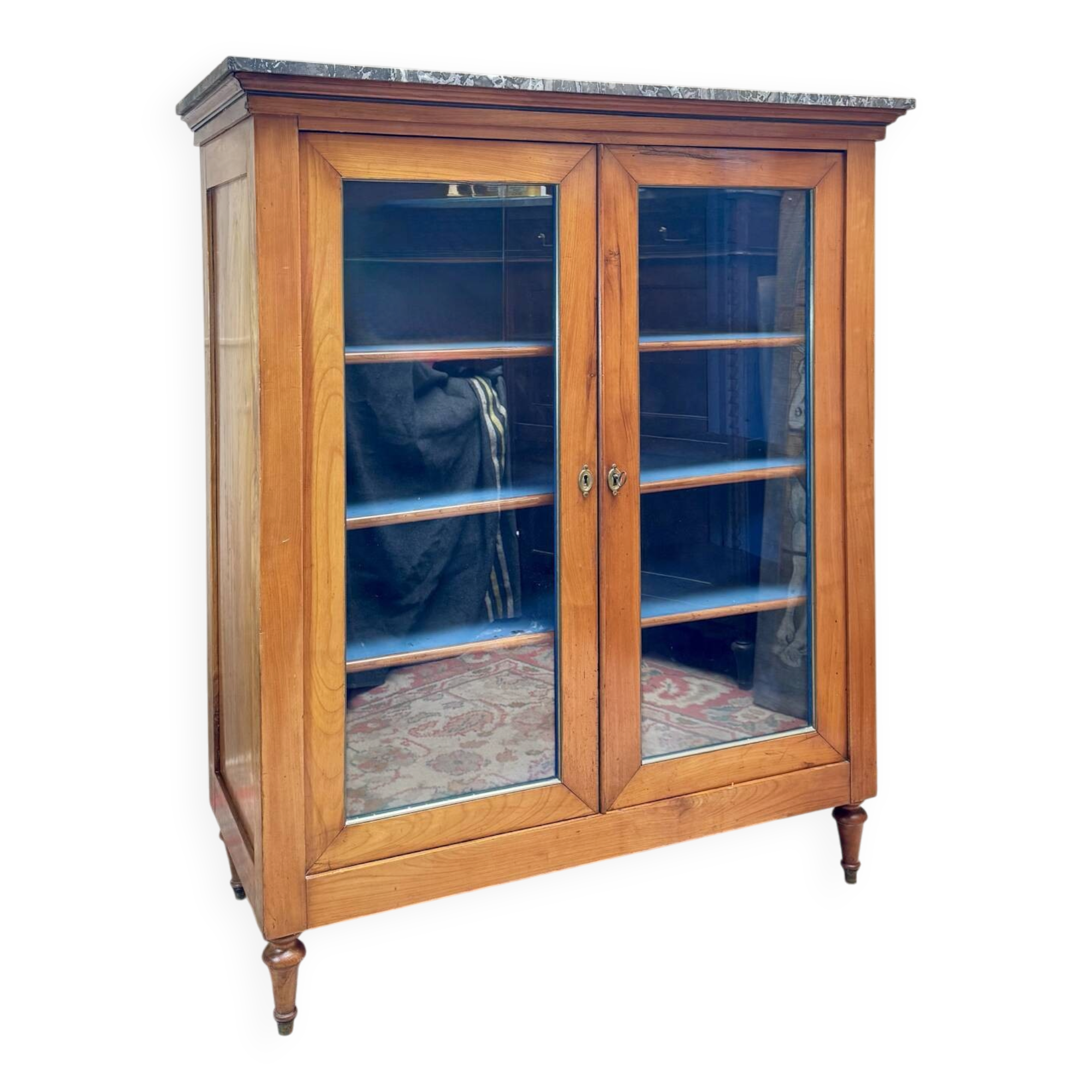 DISPLAY CABINET, CHERRY WOOD BOOKCASE IN DIRECTOIRE STYLE, 19TH CENTURY