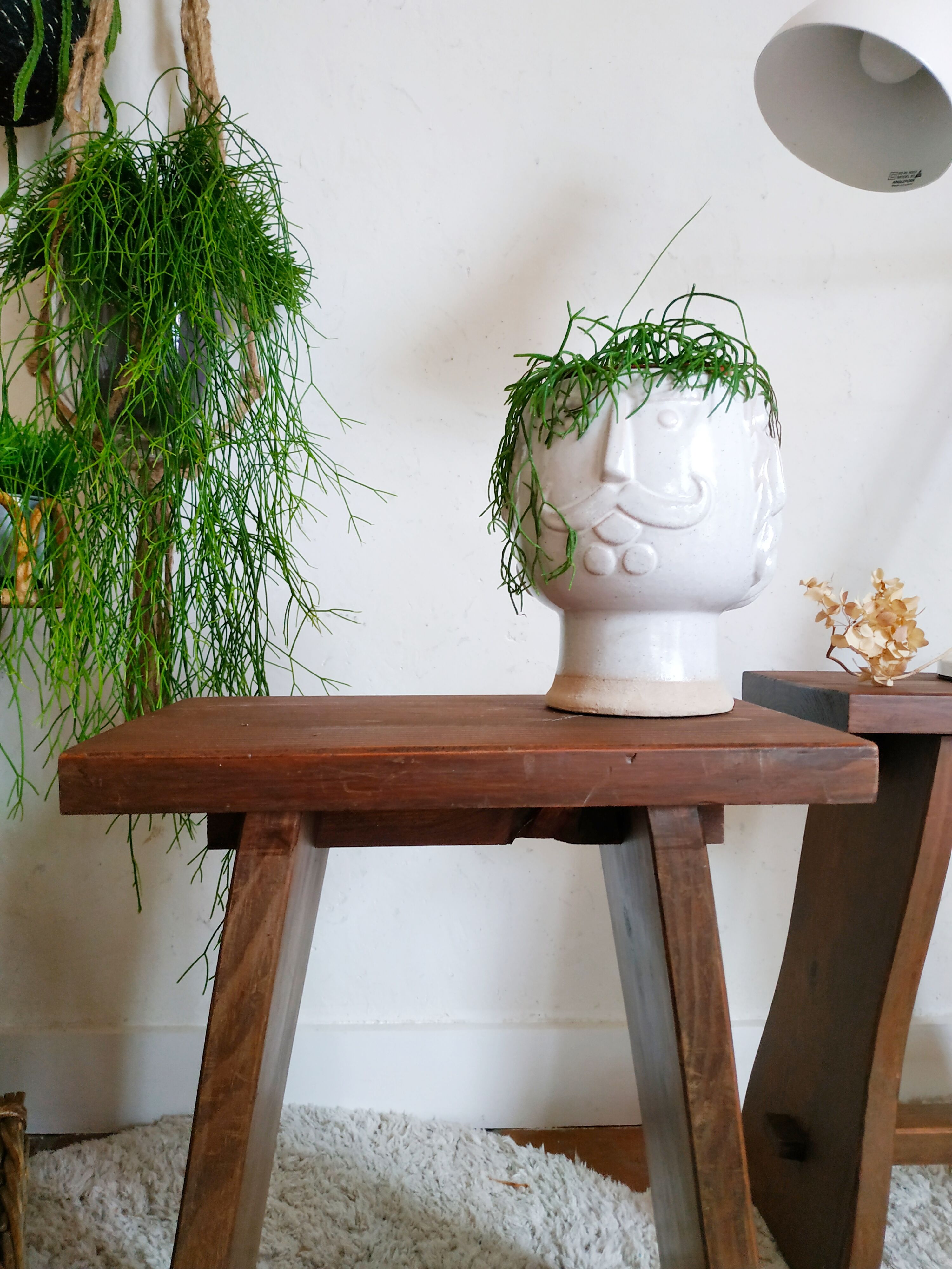 Pair of old wooden stools