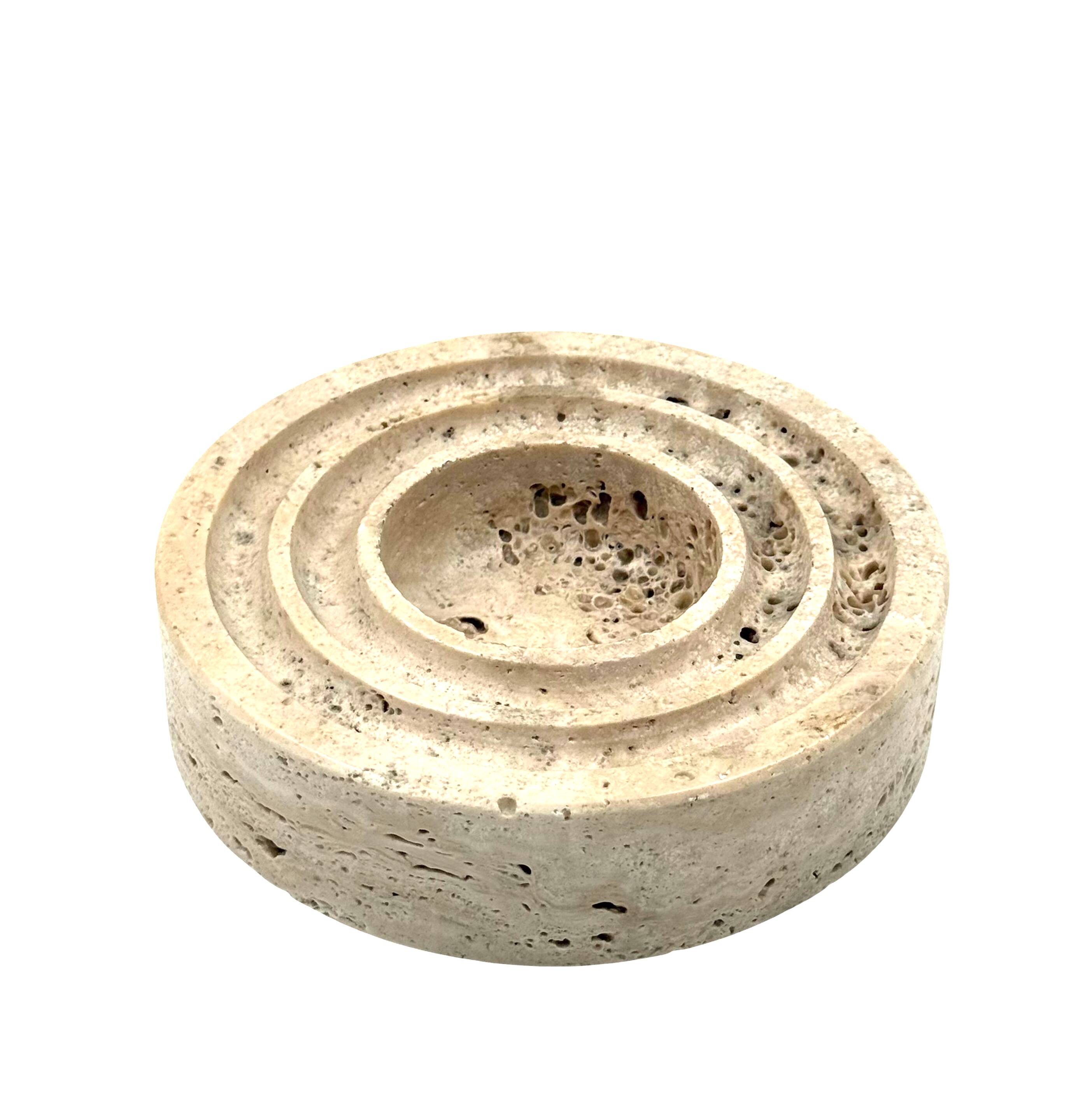 Travertine vide poche / ashtray, Cerri Nestore, Italy, 1970s
