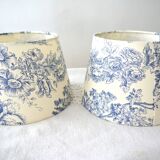 Pair of Jouy canvas lampshades
