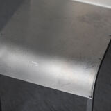 Set of 6 dining chairs in bent aluminum, 1980’s