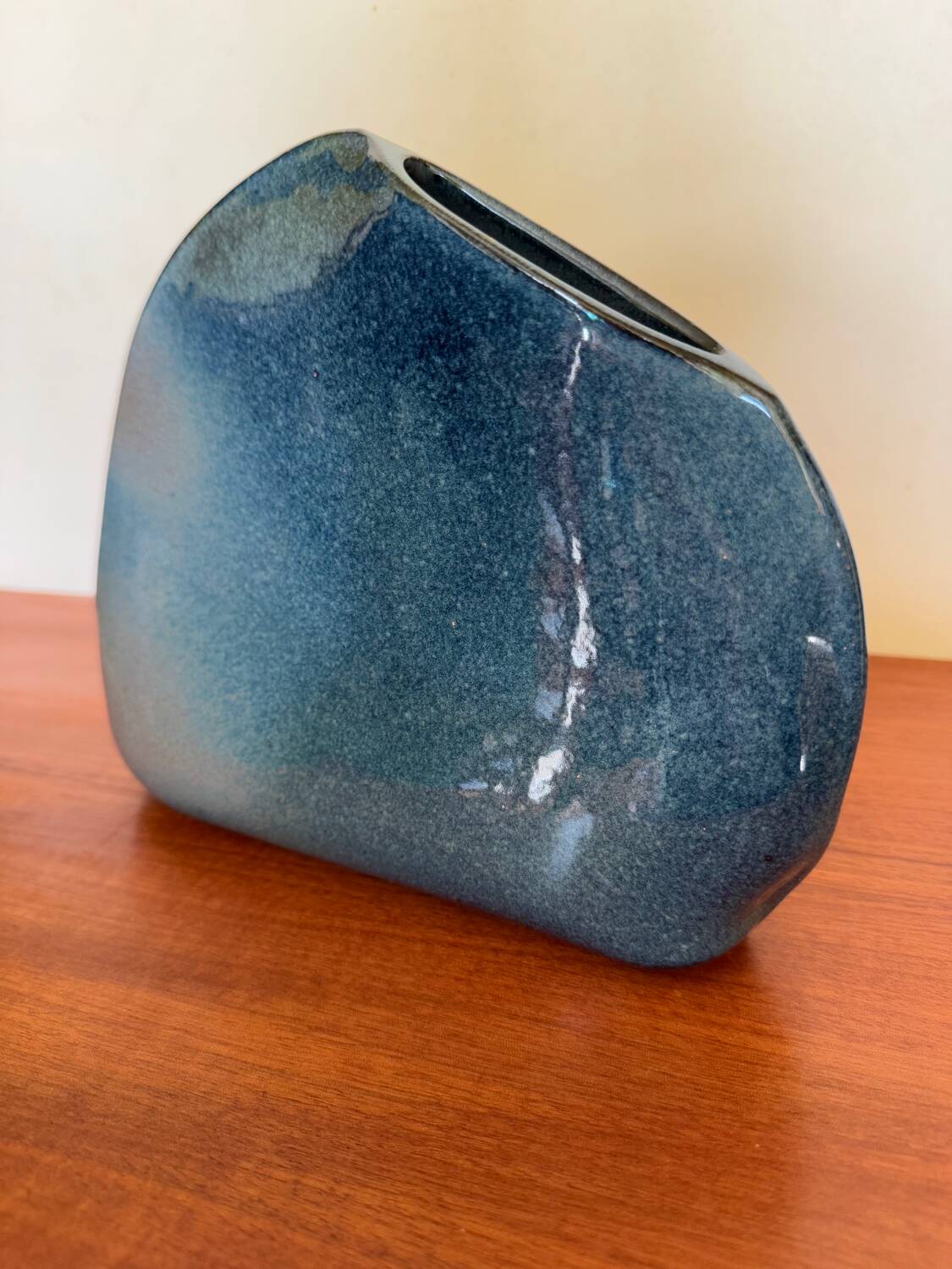 Vintage blue ceramic vase