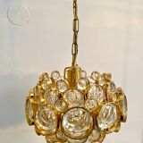 Bubble Chandelier in Crystal and Golden Brass attributed to Gaetano Sciolari for Palwa - Germany, 1960
