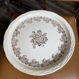 12 Assiettes Digoin à fleurs marron
