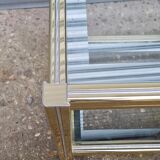 Side table in gold metal and chrome