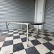 Vintage glass and chrome table