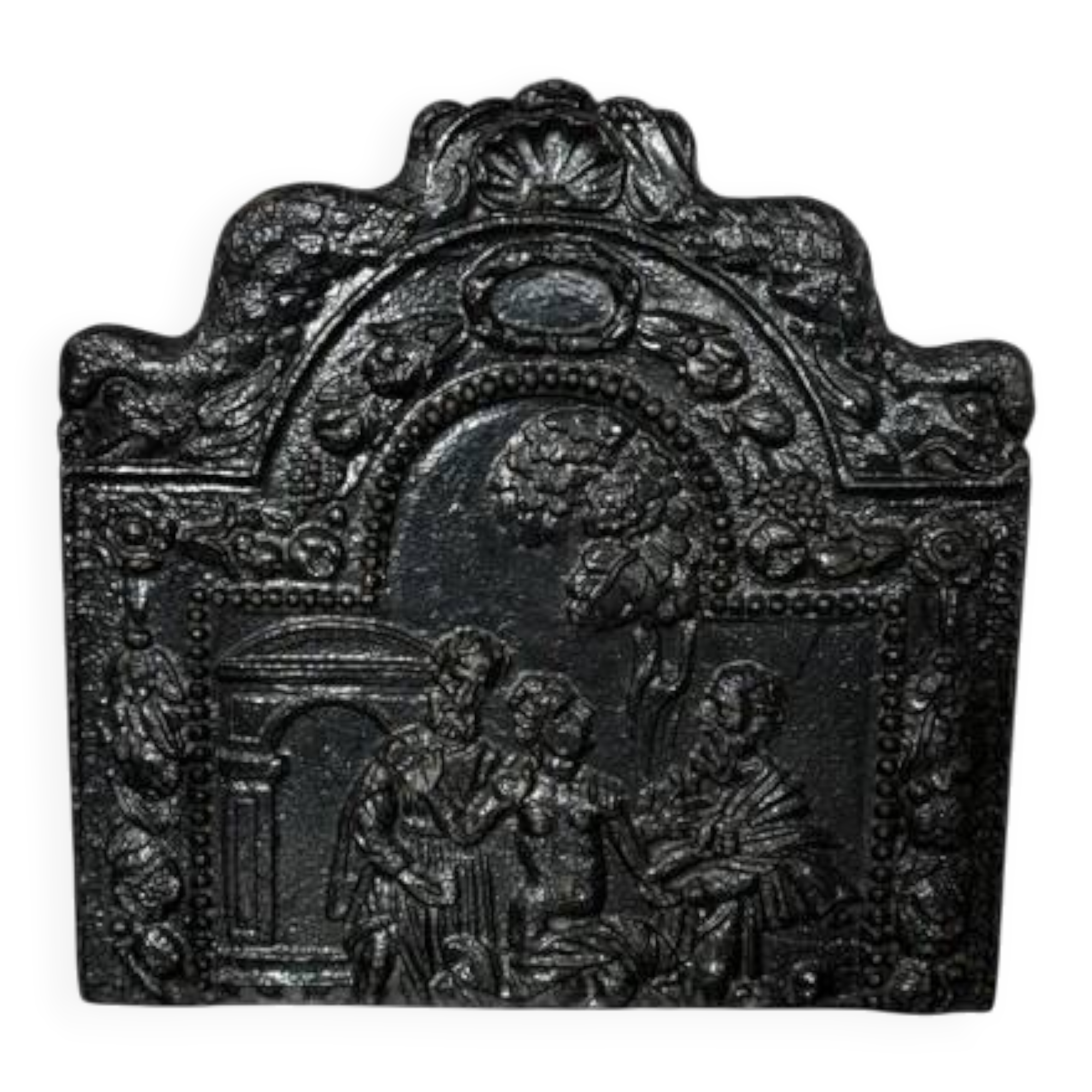 Ancienne plaque de cheminée en fonte