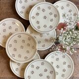 Lot de 11 assiettes à dessert anciennes en porcelaine de Limoges