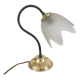Table lamp with glass globe and brass foot