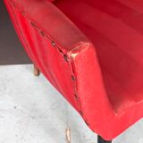 Paire de fauteuils rouges. Italie des années 1950