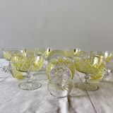 Set of 12 glasses - VMC Reims Arlequin champagne glasses - yellow decor