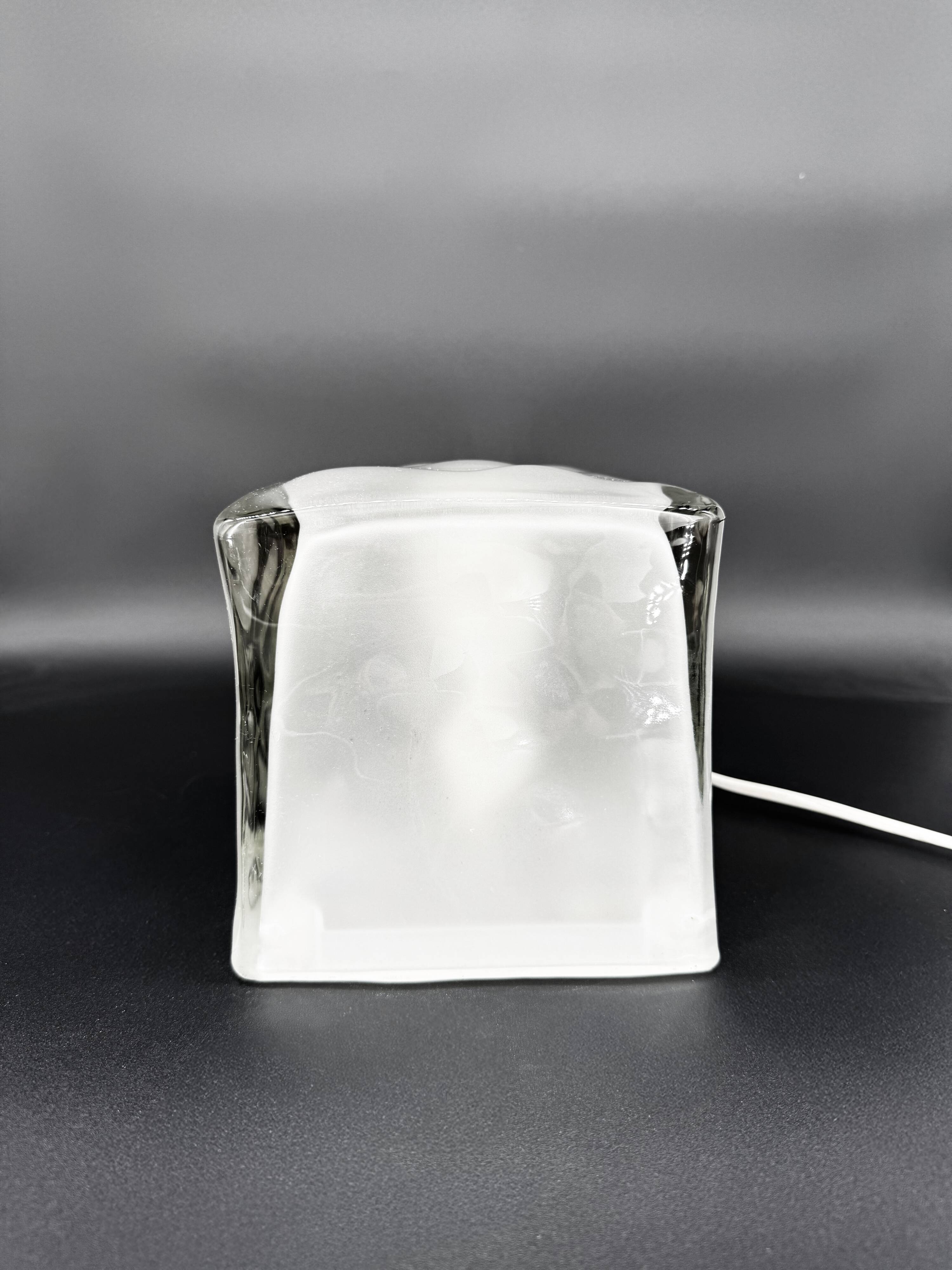 Ice cube lamp in solid glass — IKEA Iviken — 90s design