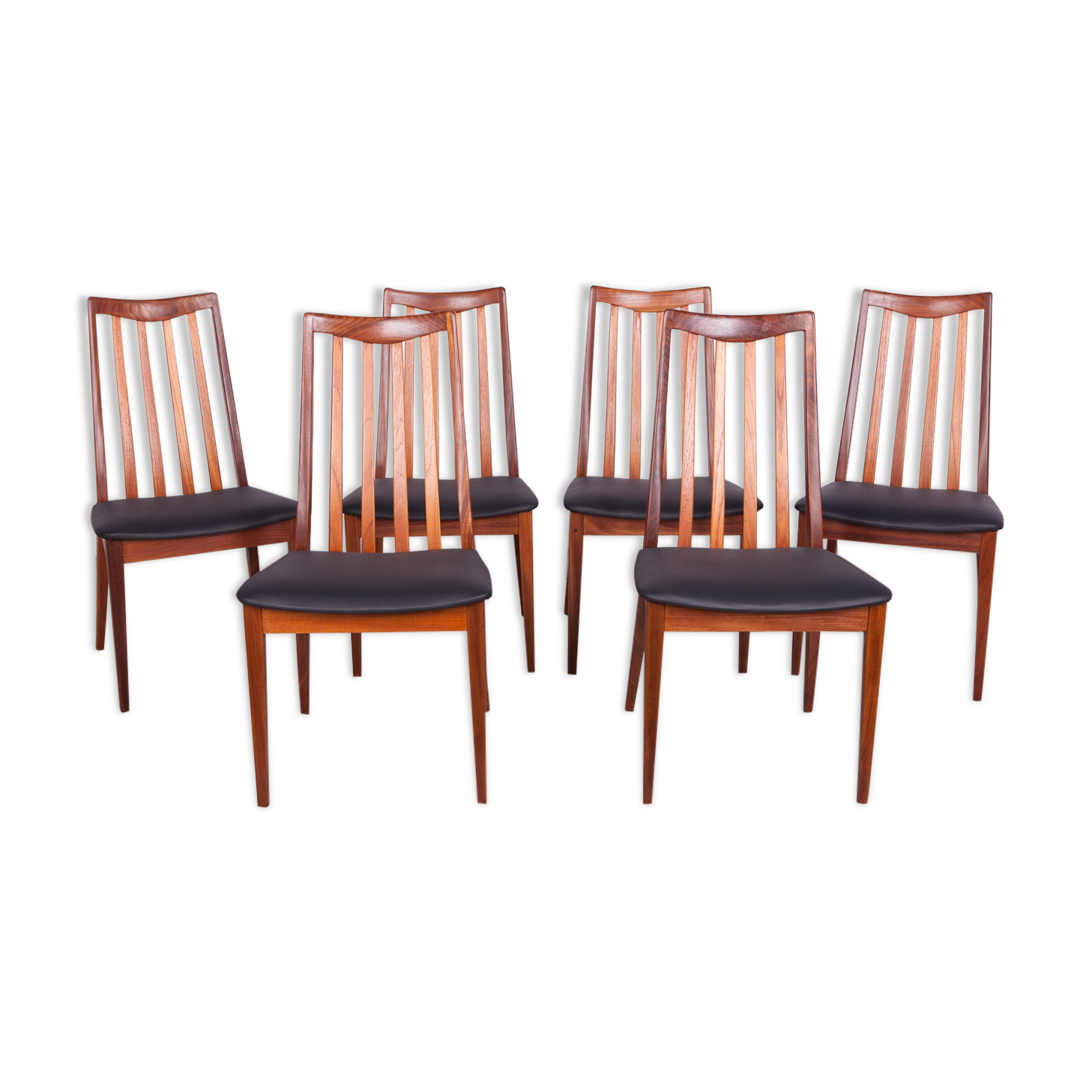 Leather and Teak Dining Chairs by Leslie Dandy for G-Plan, 1960s, Set of 6