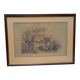 Old pencil drawing, thatched cottage in a grove, late 19th century