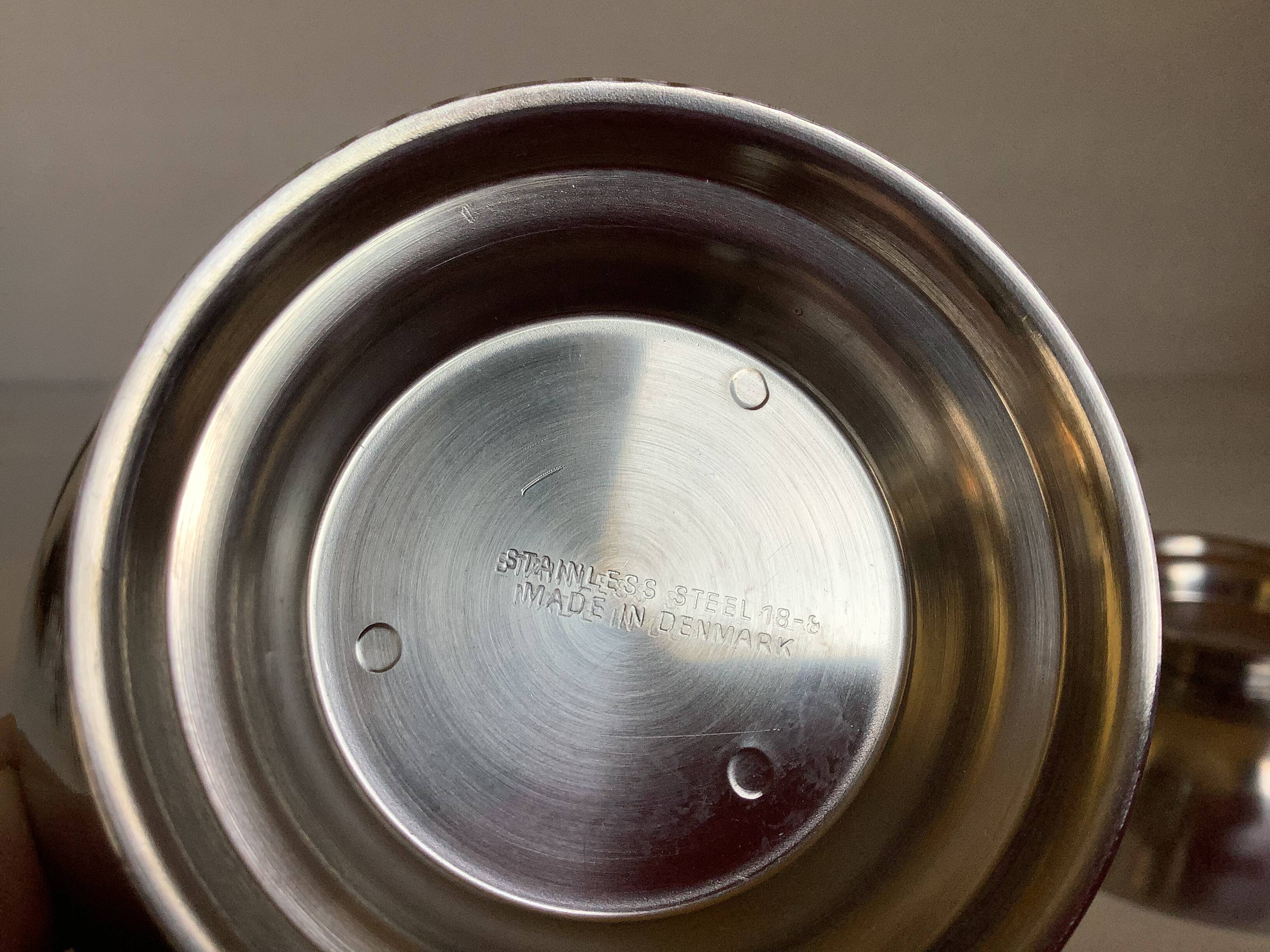 Six silver metal coupe bowls Denmark