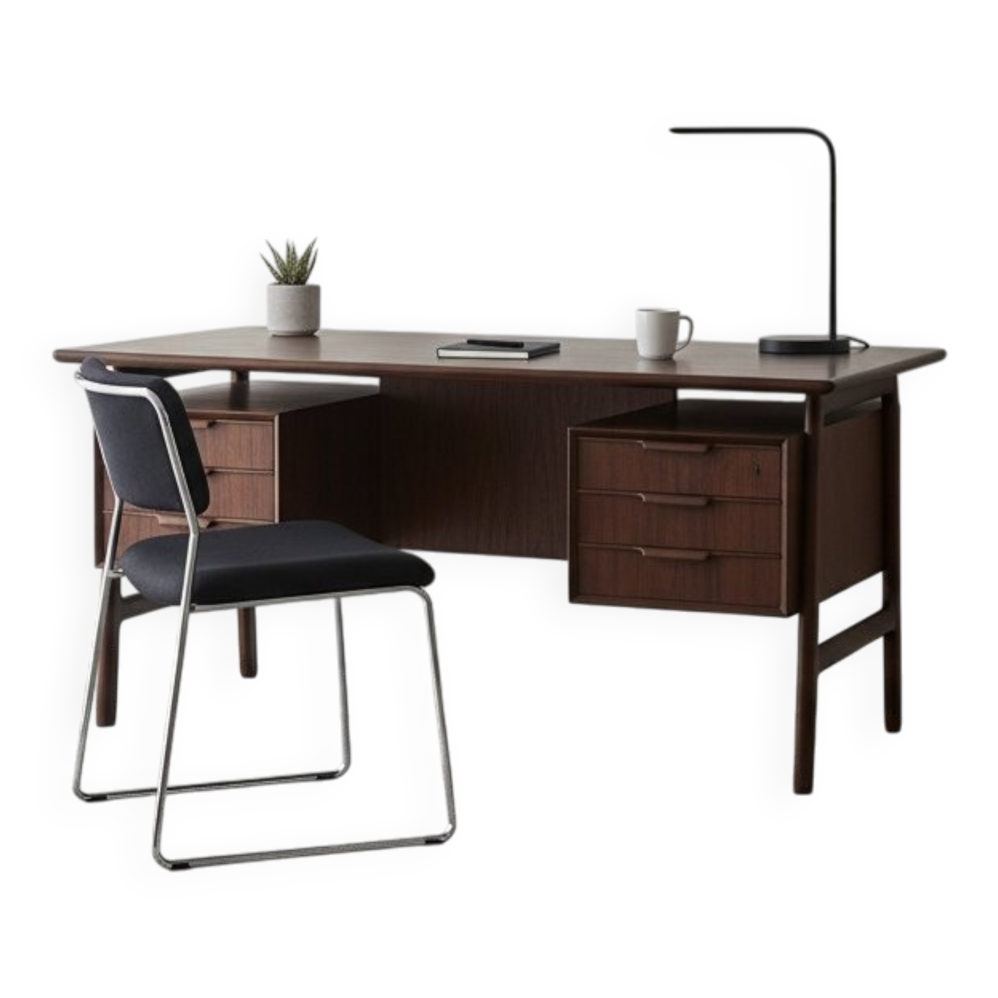 Rosewood desk by Gunni Omann for Omann Jun Møbelfabrik, 1960s