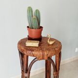 Vintage rattan high stool 60s/70s