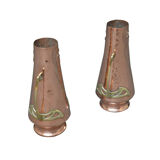 Art Nouveau  copper vases