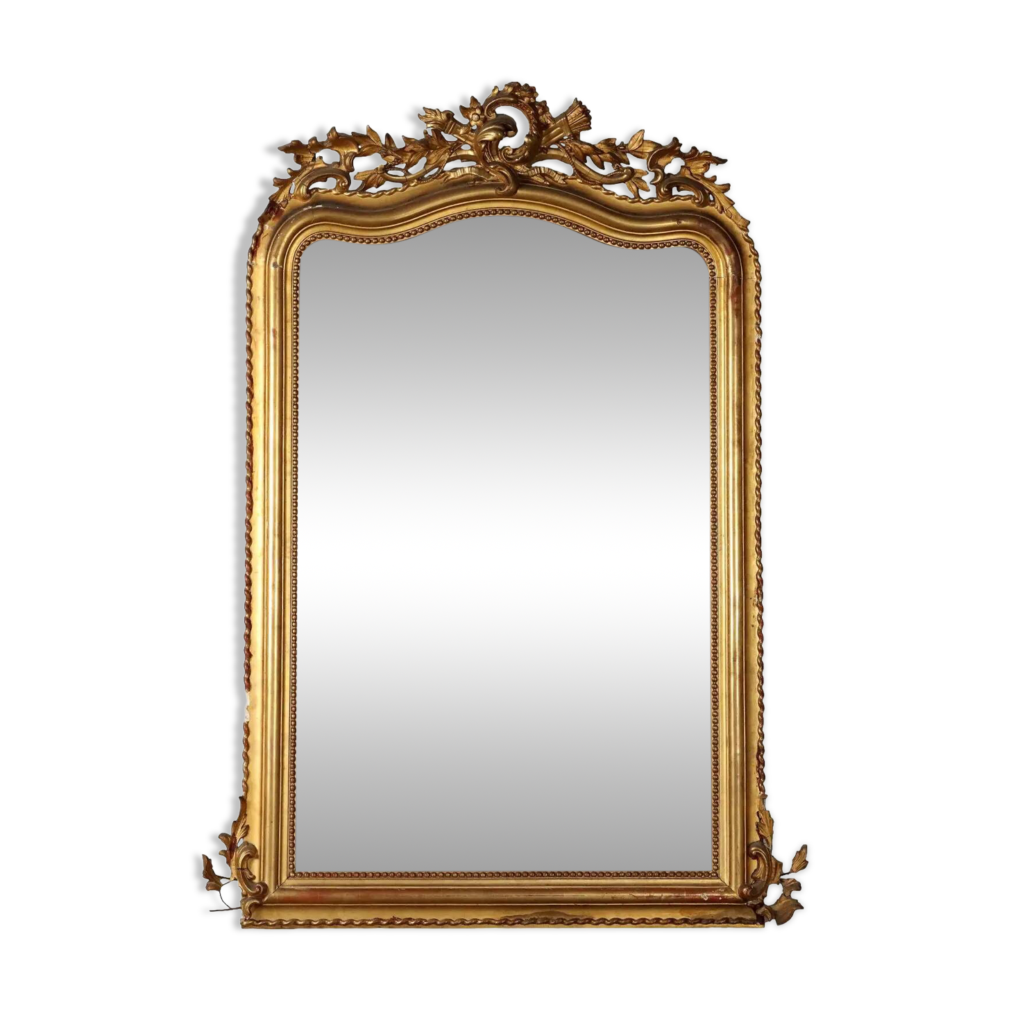 Eclectic antique mirror in gilded wood, Italy, 19th century