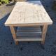 Solid raw oak table/island type "butcher's block" 180x105
