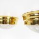 Pair of vintage brass ceiling lights with glass globe