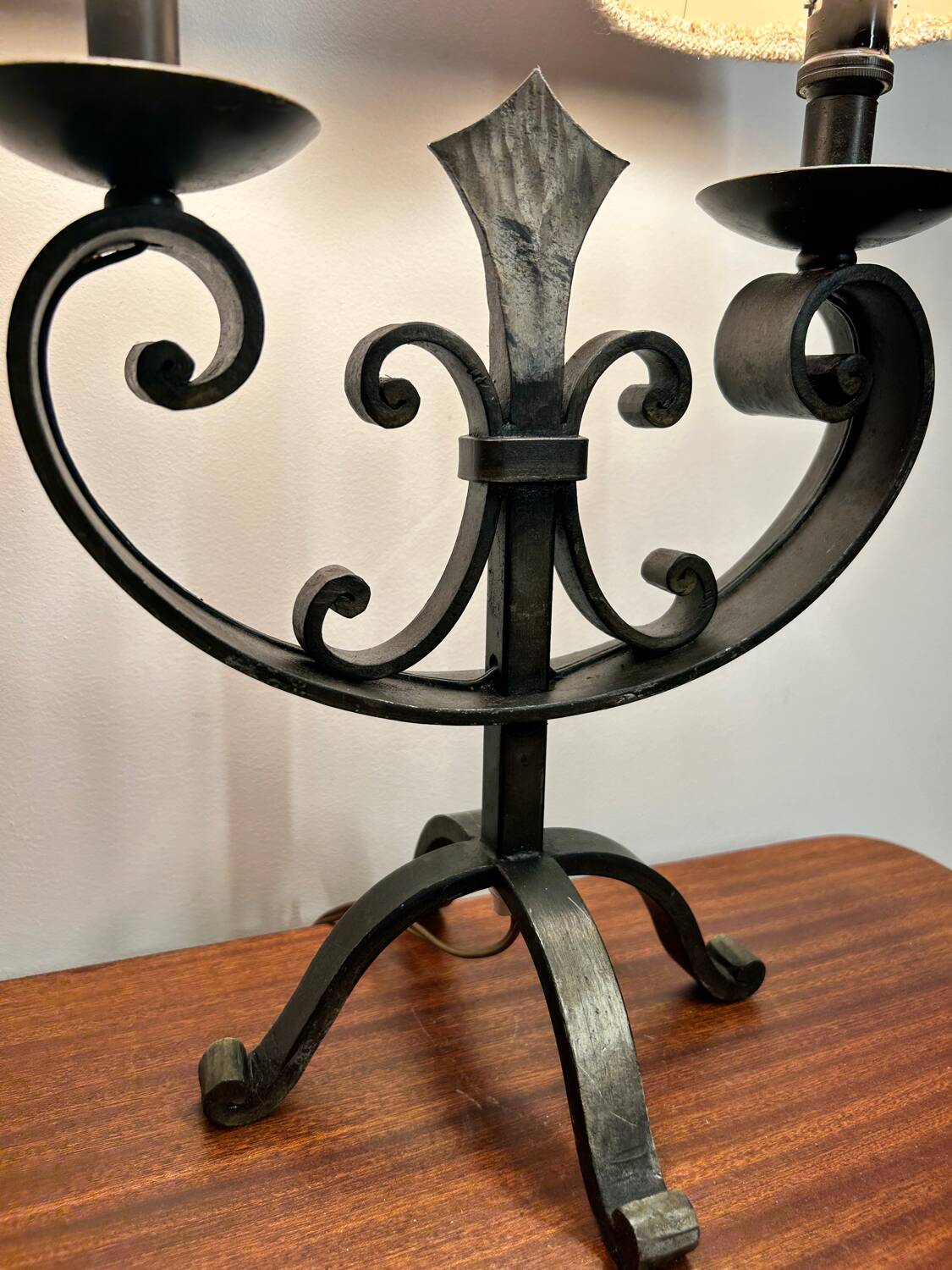 Brutalist wrought iron lamp from the 60s