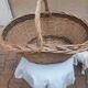 Oval basket woven wicker and hazel