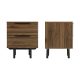 Paire de tables de nuit en bois