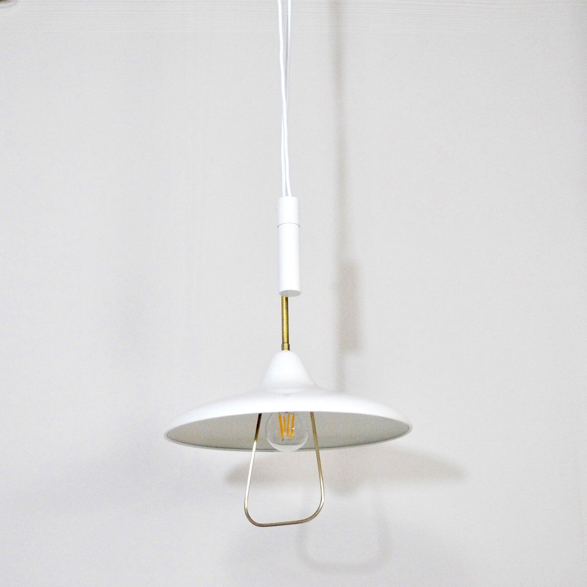 White lacquered iron ceiling lamp attributed to Stilnovo, 1960s.