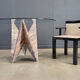 Architectural marble and glass dining table, 1970s