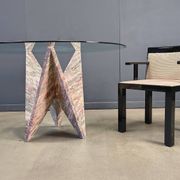 Architectural marble and glass dining table, 1970s