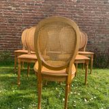 Set of 6 Louis XVI style cane medallion chairs