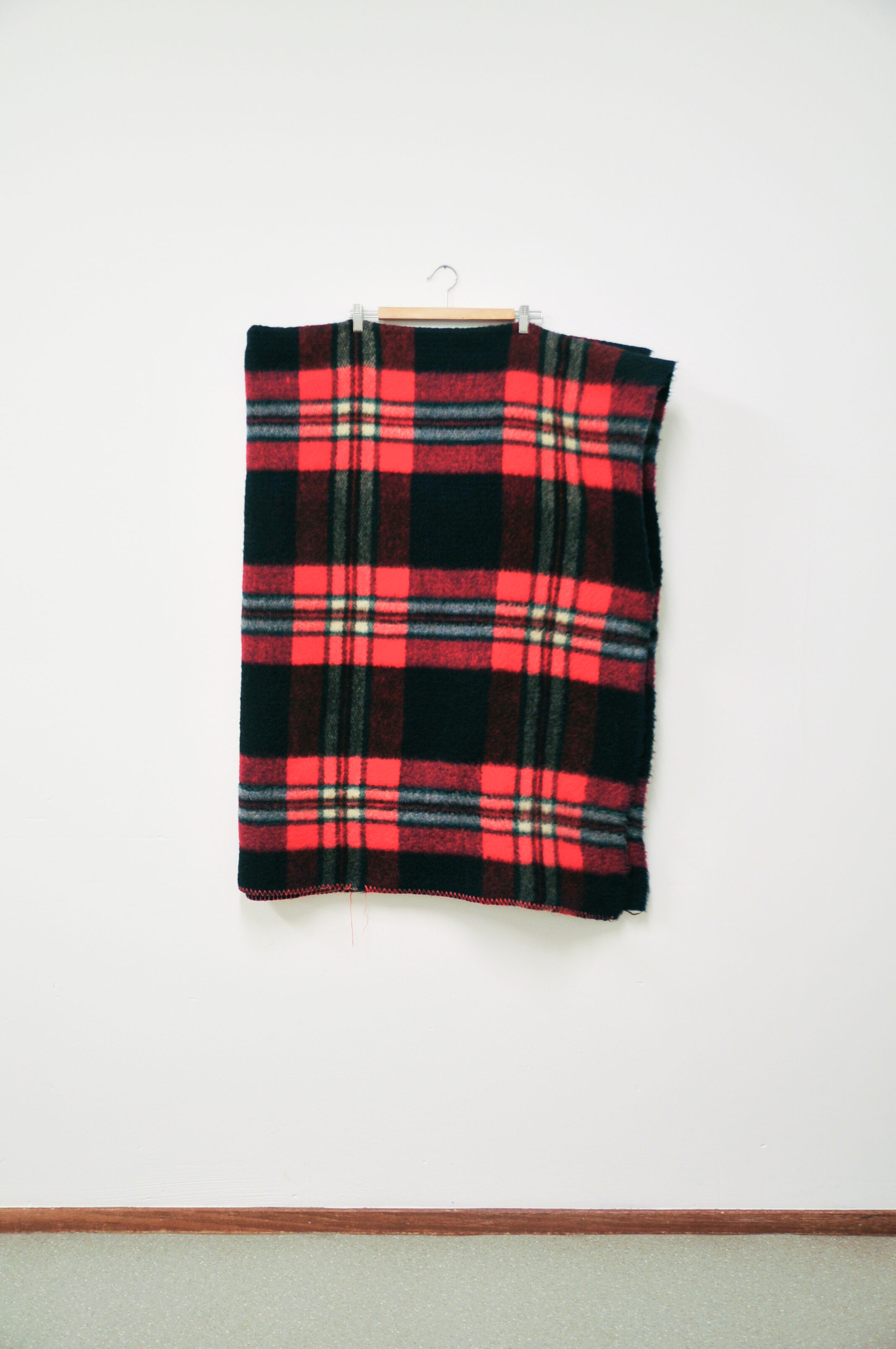 blue & red checkered vintage wool blanket