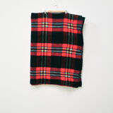 blue & red checkered vintage wool blanket