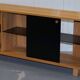 Buffet Ralph Lauren with polished slate stone and rosewood shelves.
