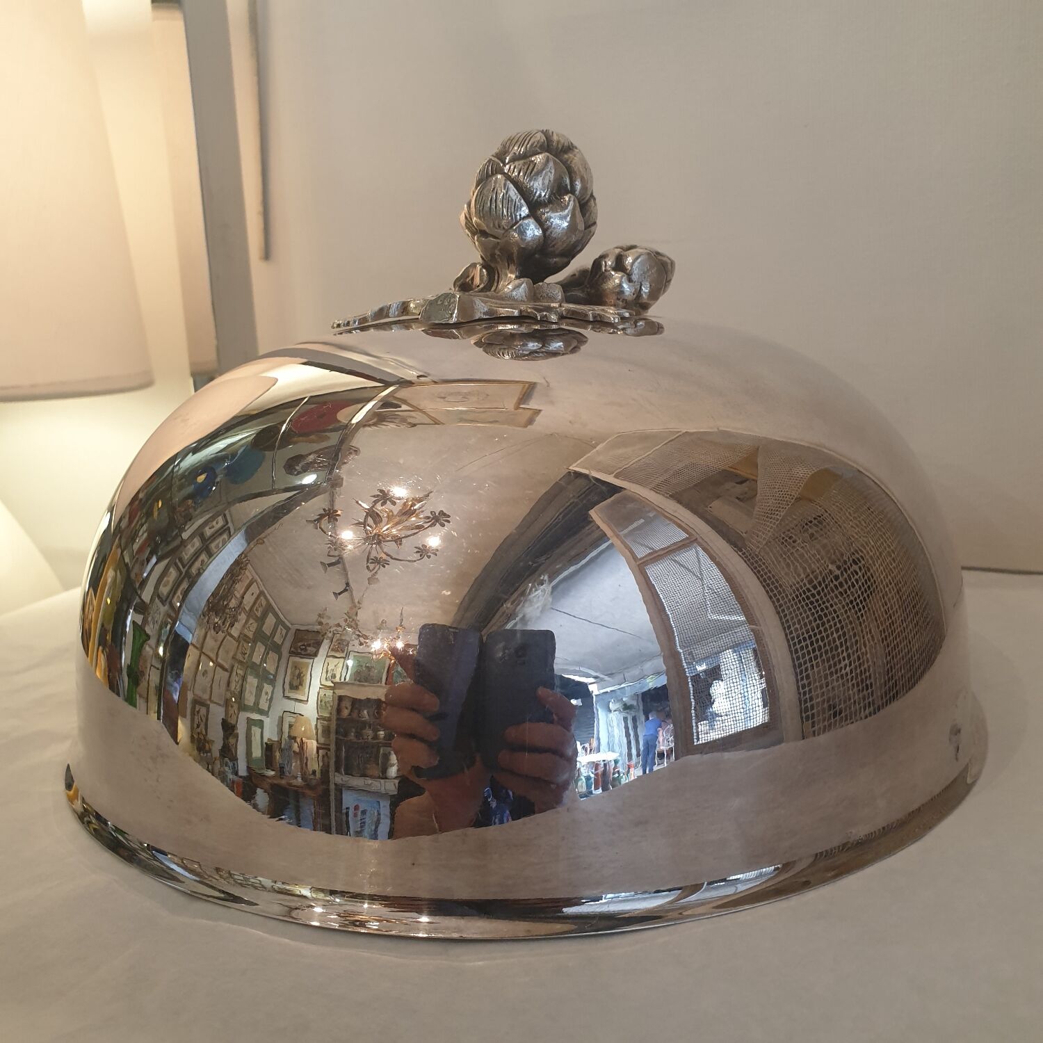 Cloche de service en métal argenté