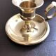 Hand candle holder called "Cave Rat" vintage golden brass