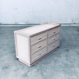 Washed Rattan Chest of Drawers, 1980s