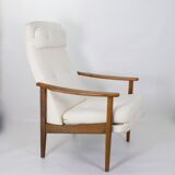 Scandinavian high back armchair from the 1960s adjustable headrest, restored