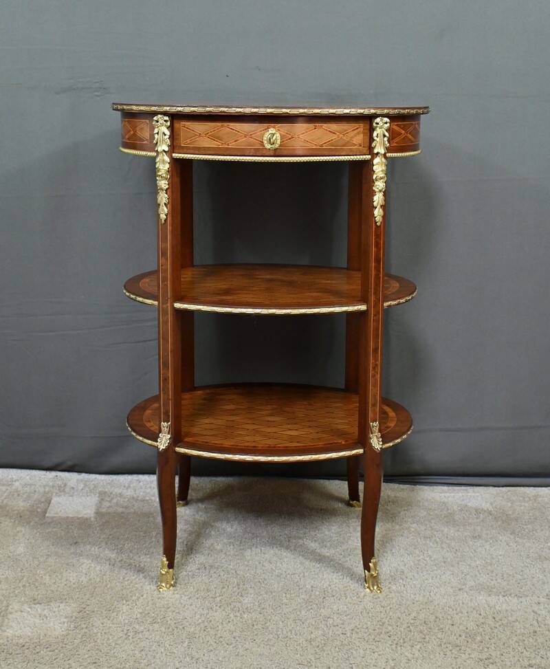 Small Marquetry Coffee Table, Transition Louis XV Louis XVI style –