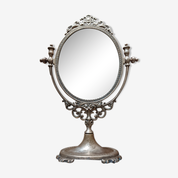 Mirror swivelling on brass 26,5 x39cm