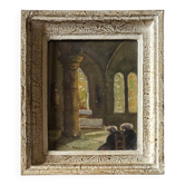 Claude HOUAL - Watercolour No. 26 At the Church Around 1950