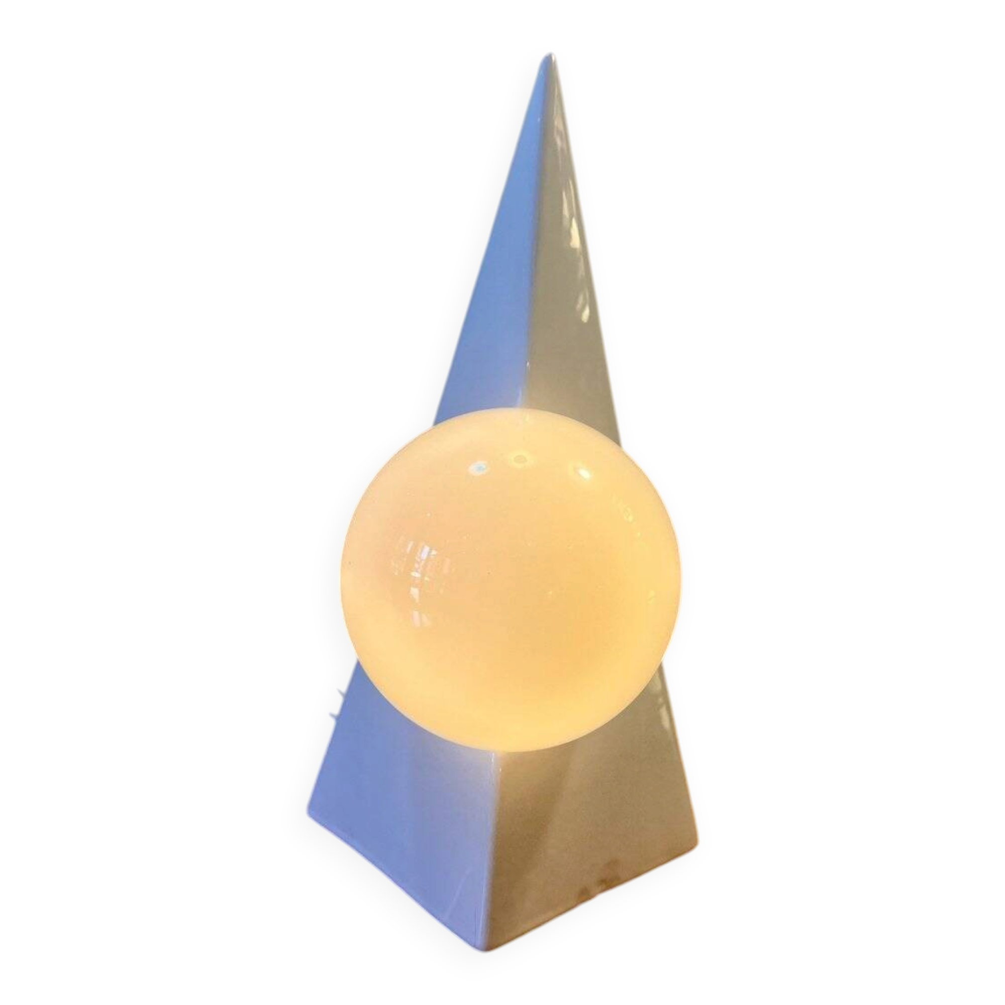 Lampe pyramide vintage en céramique et verre de Massive Lighting, 1980s