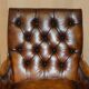 Fauteuil Club Chesterfield en Cuir Teint à la Main