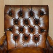 Chesterfield Club Armchair in Hand-Dyed Leather