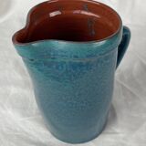 Blue enamelled stoneware pitcher