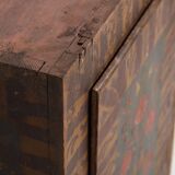 Antique wall cabinet painted with floral motifs (c.1850) #8