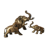 Trio d'éléphants en laiton